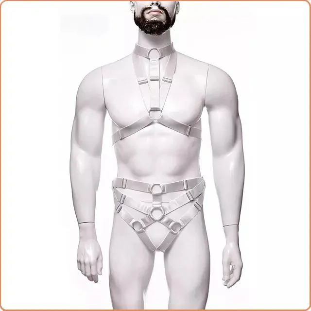 Bondage Neck Restraint Bdsm Elastic Adjustale Super String Body Hollow out Sexy Harness Lingerie for Men