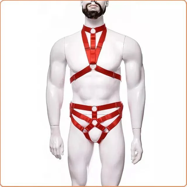 Bondage Neck Restraint Bdsm Elastic Adjustale Super String Body Hollow out Sexy Harness Lingerie for Men